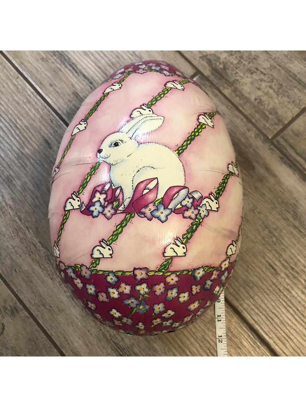 Vintage West German Paper Mache Easter Egg Large 11”H VG Condition
